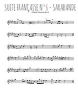 Suite française N°6 Sarabande de J-S Bach